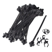 S SYDIEN Sparrenboom Nylon Push Mount Zip Ties 50 stuks Heavy Duty zwarte draad Zip Tie Mounts 2 in 1 Zelfsluitende Push Mount Kabelbinders voor Moto