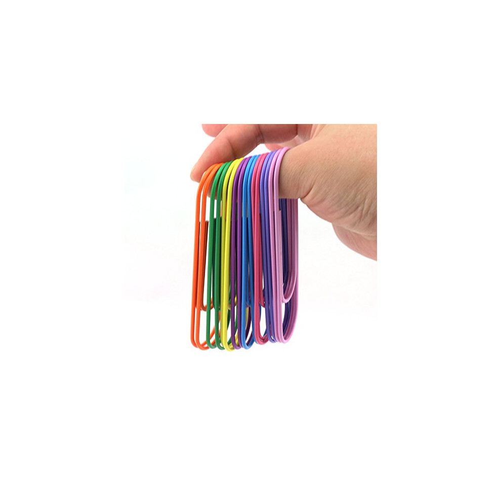 RuiLing 40-Pack 4 Inches Mega Large Paper Clips - 8 Colors Per Color 5pcs 100mm Cute Paper Needle Multicolor Bookmark Office Supply Accessories