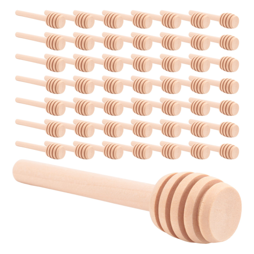 Pacote com 50 mini palitos de mel de madeira de 3 polegadas, servidor para dispensador 2