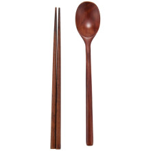 Handgemaakte Jujube-boom houten set van 5 lepels en eetstokjes