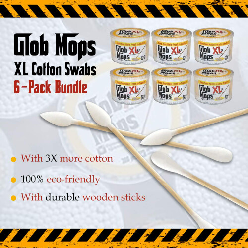 Glob MOPS XL 2.0 Bomuldspinde 6-Pack Bundle | Ekstra absorberende | Miljøvenlig | 1800 samlede mopper 1