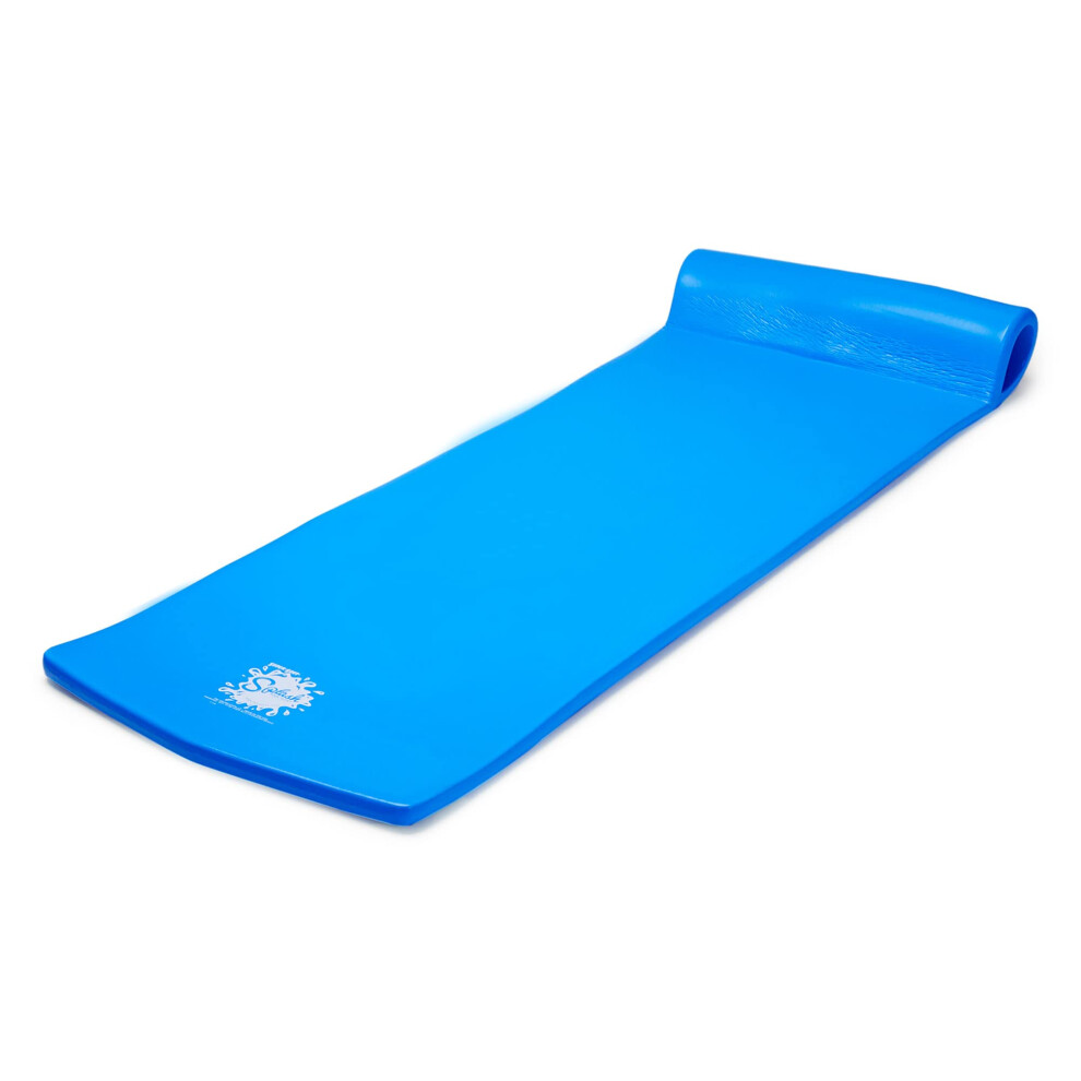 Tapis de piscine flottant en mousse    paisse TRC Recreation Splash de 3,1 cm, grande chaise longue pour adulte avec oreiller int   gr   , bleu Bahama