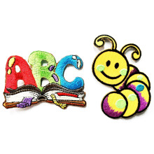 Nipitshop Patches Set 2 stuks ABC Boekenworm Patch School Leraar Geborduurd Opstrijkbaar Applique voor Kleding Rugzakken T-Shirt Jeans Rok Vesten Sja