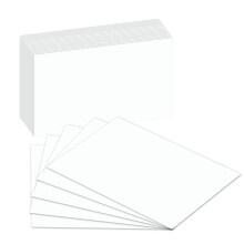 Puste karty indeksowe Flash | Gruba biala kolba o wadze 80 funtw. 100 kart w opakowaniu | 5,5 x 8,5