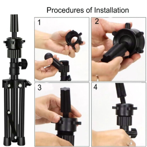 FUTAI Supporto per Parrucca Tripode per Pratica Parrucchieri Testa Manichino Mini Regolabile Metal 1