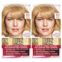 L'Oreal Paris Excellence Creme Trwala koloryzacja wlosσw 8G Sredni zloty blond 100% krycia szarosci Farba do wlosσw opakowanie 2 szt.