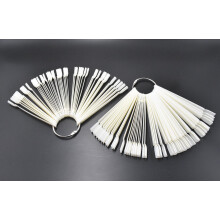 2 ensembles de 100 conseils en forme de fan en plastique blanc pour affichage d'art des ongles