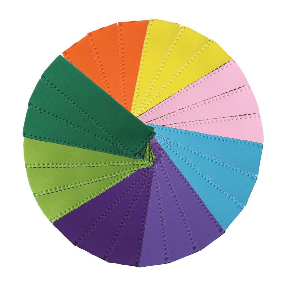 JANYUN 24 Pack Neoprene Freezer Pop Sleeve Ice Pop Sleeve Popsicle Holders BPA-Free for Kids Party Drink - 8 Colors-image-OPC-PFPK7VM-NEW