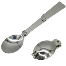 Maydahui ske og gaffel sammenfoldelig rustfrit st?l SUS 18/10 (304) Salat Spork Portable til Thermos Camping Outdoors (Pack of 2)