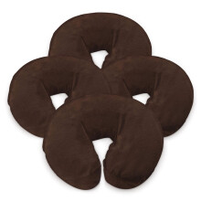 London Linens Premium Extra Thick 100% COTTON Flannel Massage Face Cradle Cover, 4-pack (Mocha)