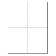 NextDayLabels - 8-1/2"""" x 11"""" Laser/Inkjet-postkort 4 pr. side (4-1/4"""" x 5-1/2"""" hvert kort | Hvide 200 kort)