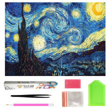 OWAY Full Drill 5D Diamond Painting 20X16 tommer Paint by Number Kits Starry Night Diamond Painting Kits til hjemmets v?gdekoration
