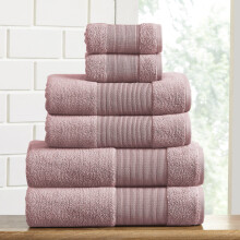 Modern Threads Air Cloud 6 rszes trlkzokszlet - 100% Zero-Twist Cotton 500 GSM Quick Dry & Plush Pink
