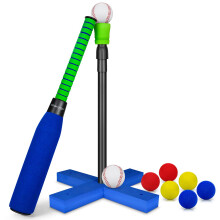 Celemoon skum tball s?t til b?rn sm?b?rn 3-5 t bold baseball softball bat s?t justerbar batting tee 8 farvede bolde til drenge piger 3-5 5-8 ?r i