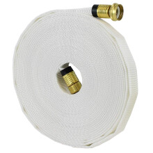 Firehosedirect Garden Lay Flat Slang 5/8 tommer x 50 'Skovbrugsslange - (Have slangekoblinger) - Servicetryk - 300 psi - Lavet i USA - Hvid