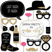 Big Dot of Happiness Nash Bash - Σετ Props Φωτογραφίας για Bachelorette Nashville - 20 Τεμάχια