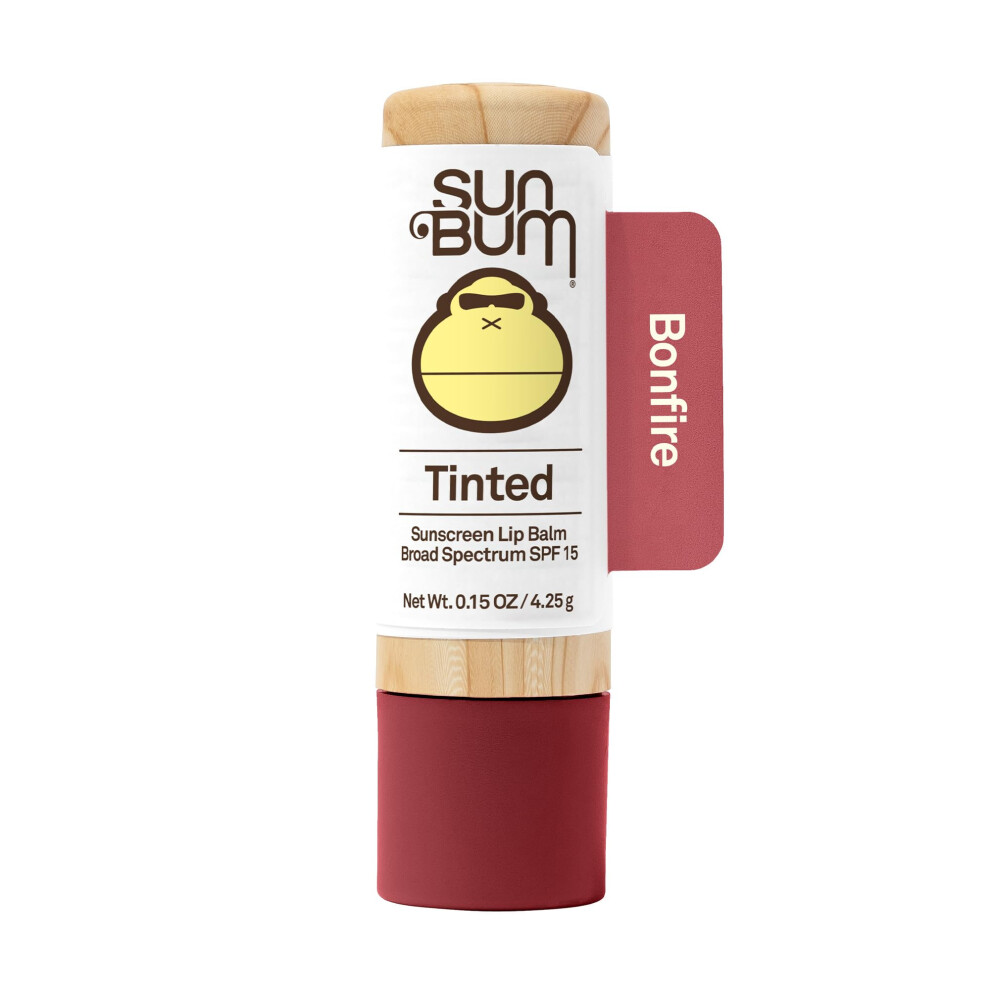 Sun Bum Tinted Lip Balm Bon Fire | SPF 15 | UVA / UVB Broad Spectrum Protection | Sensitive Skin Safe | Hypoallergenic  Paraben Free | Ozybenzone Free