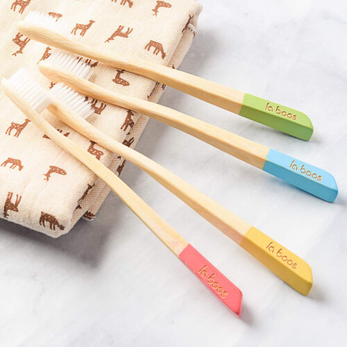 laboos Cepillo de Dientes de Bambú Natural Extra Suave, Cepillo Compacto Biodegradable 2