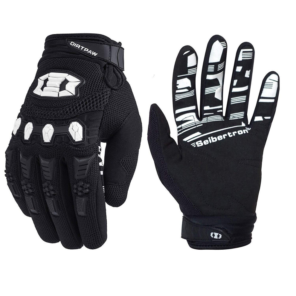 Seibertron Youth Dirtpaw Unisex Mx Atv Mtb Racing Gloves - Full Finger Touchscreen Glove For Bicycle Cycling Mountain Biking Motorcycle And Motocross 602201106743