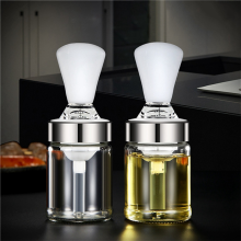 Silicone Glass Oil Bottle with Brush Grill Oil Brushes Tools 135ML