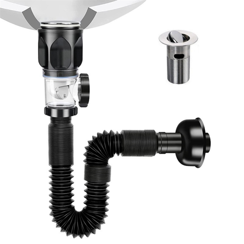 Bathroom Sink Drain Kit with Flexible Expandable P-Trap Sink 1