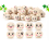 8 styles de perles en bois avec visage souriant 20 mm 1
