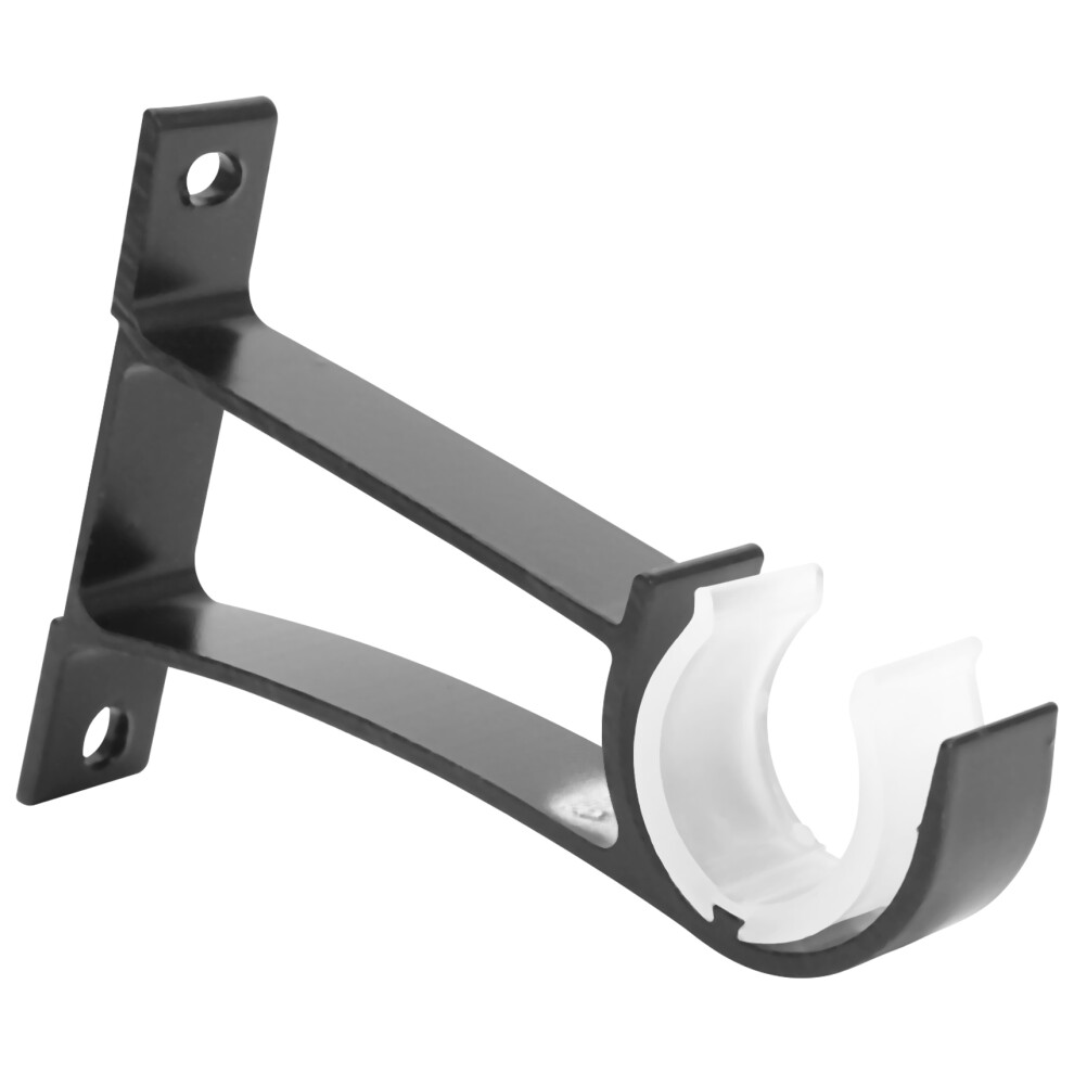 Lot de 4 supports de tringle à rideau simples pour rideaux en alliage d'aluminium (noir)