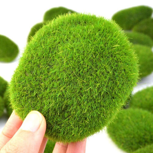32PCS 5 Size Rocks Decorative Green Moss Balls 2