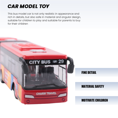 Kinder Diecast Modelbus Auto Speelgoed Pull Back Speelgoed Rood 1
