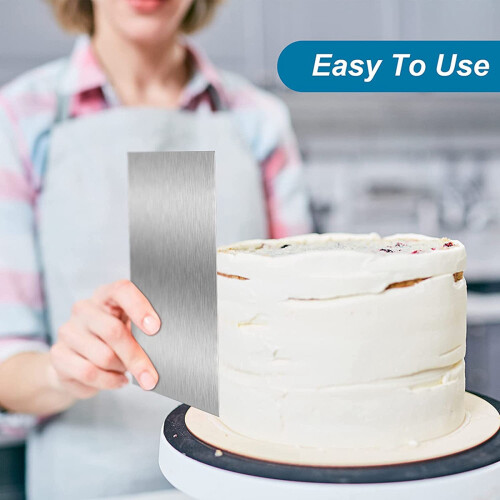 Raspador de bolo de 10 polegadas com borda grande e listras, pente decorativo mais suave 2