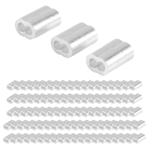 100x Aluminum Crimping Loop Sleeve for 3mm Diameter Wire Rope Cable