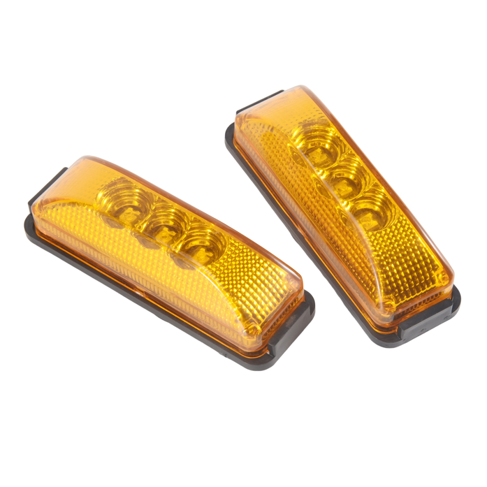 2Pcs 24V 3.9Inch 3 Led Truck Led Side Marker Lights 4851244618577