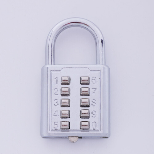 Anti-theft Button Combination Padlock Digit Password Lock Zinc Alloy