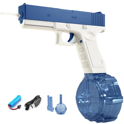 (blue) Blue Electric Glock Water Gun with Automatic Shooting