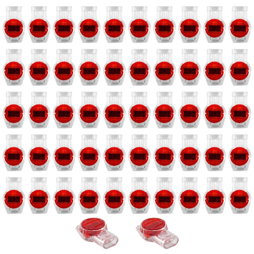 55 Pieces Gel Splice Ur Connector 3 Port Wire Connectors Red+Clear 4852629060868