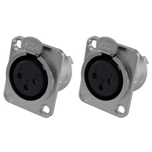 XLR Γυναικείο Jack 3 Pin - Βάσεις στήριξης πάνελ D Series Size XLR-F -4 PACK 2