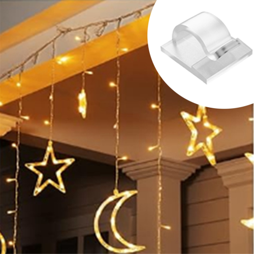 Hooks for Outdoor String Lights Clips 15 Pack Clips Clear Light Hook 2