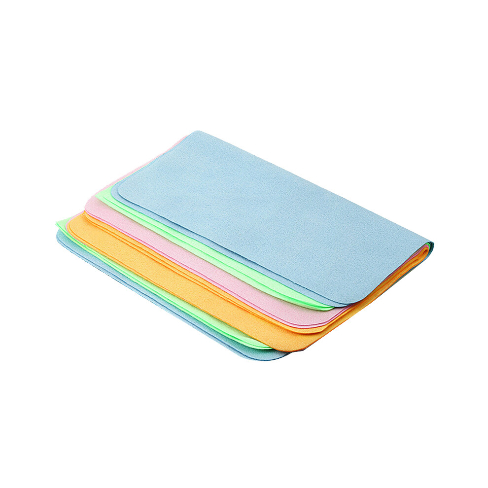 5Pcs Soft Chamois Glasses Cleaner Eyeglasses Fine Fiber Clean Cloth