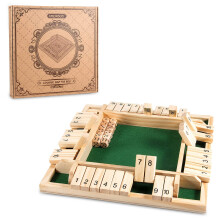 AMEROUS Juego Familiar Shut The Box 12 Pulgadas (1-4 Jugadores), Dados de Madera