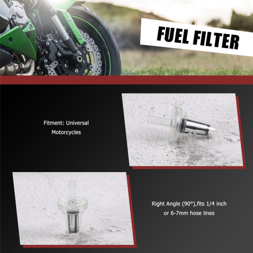 1Pcs Motorrad Rechten Winkel Inline Kraftstoff Filter für 1