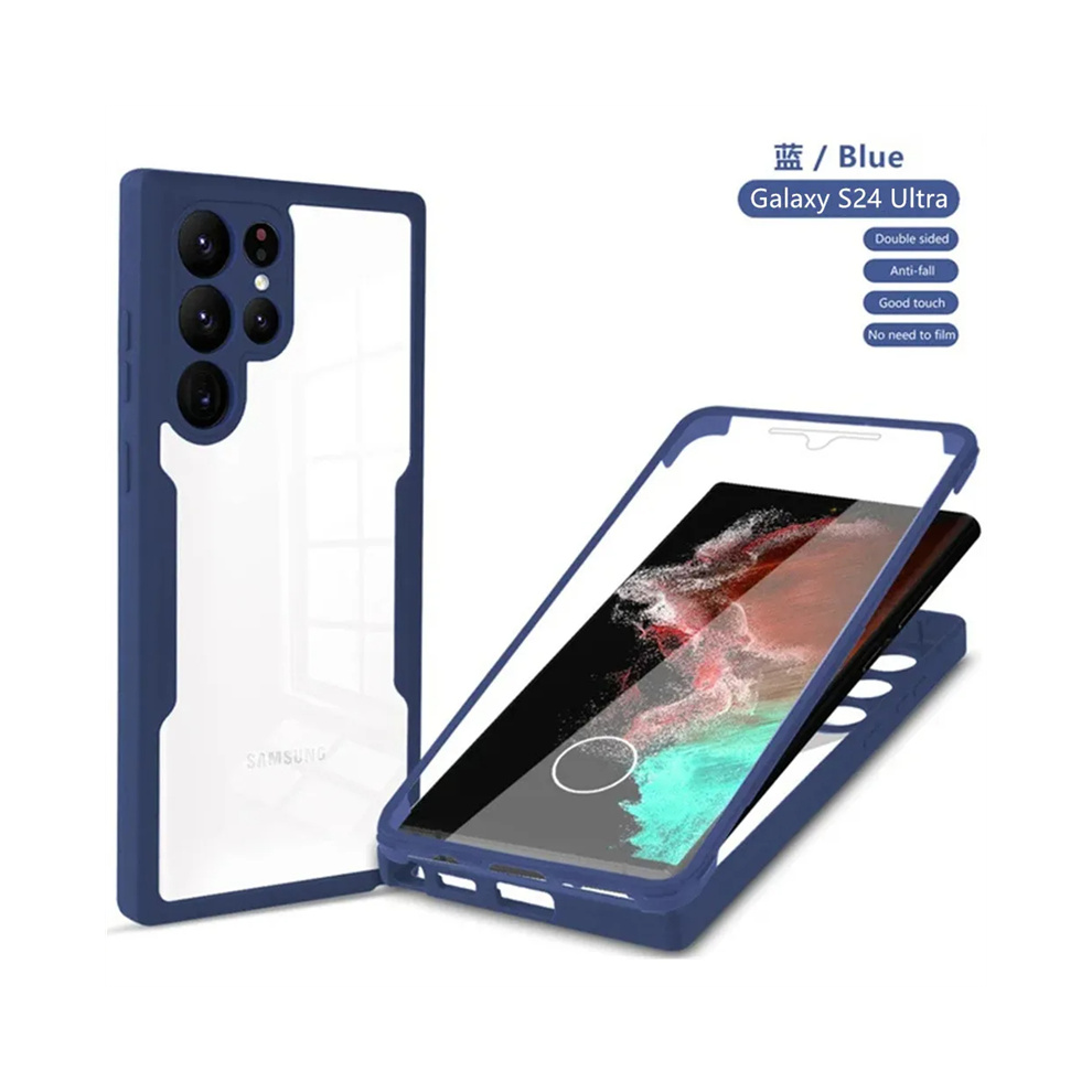 (, For Galaxy S22 Ultra) 360 Full Body Front Back Case For Samsung Galaxy S Blue 931287641504