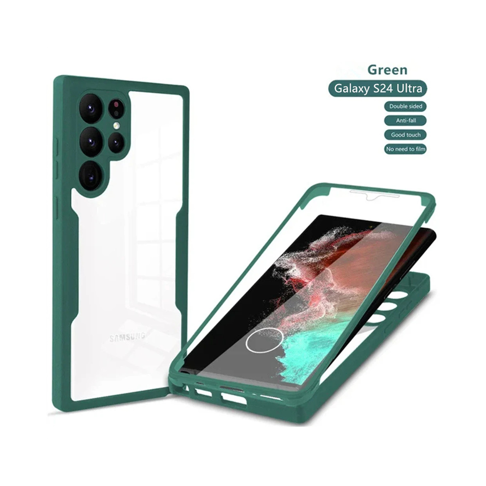 (, For Galaxy S23 Fe) 360 Full Body Front Back Case For Samsung Galaxy S Green 931287641610