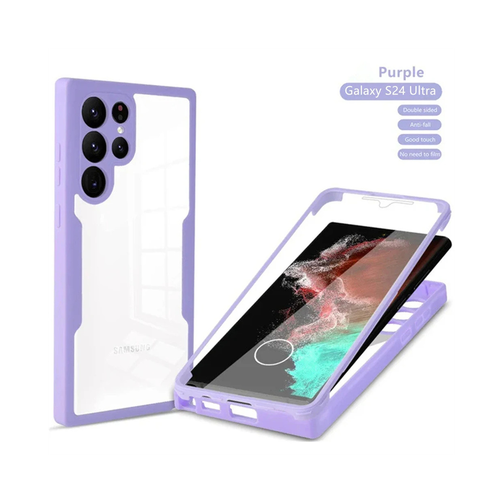 (, For Galaxy S22 Ultra) 360 Full Body Front Back Case For Samsung Galaxy S Purple 931287641993