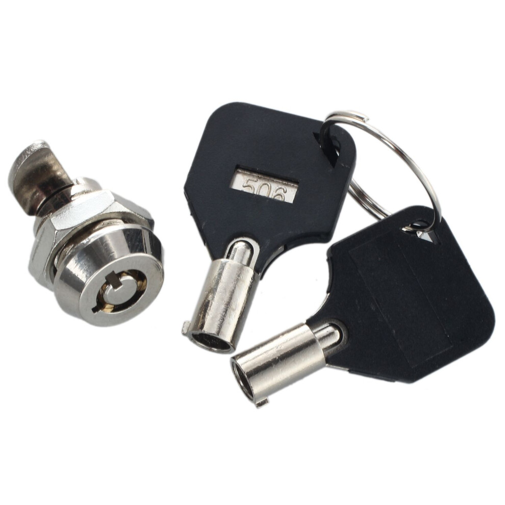 Serrure à came quart de tour filetée de 12 mm pour tiroir, coffre et casier