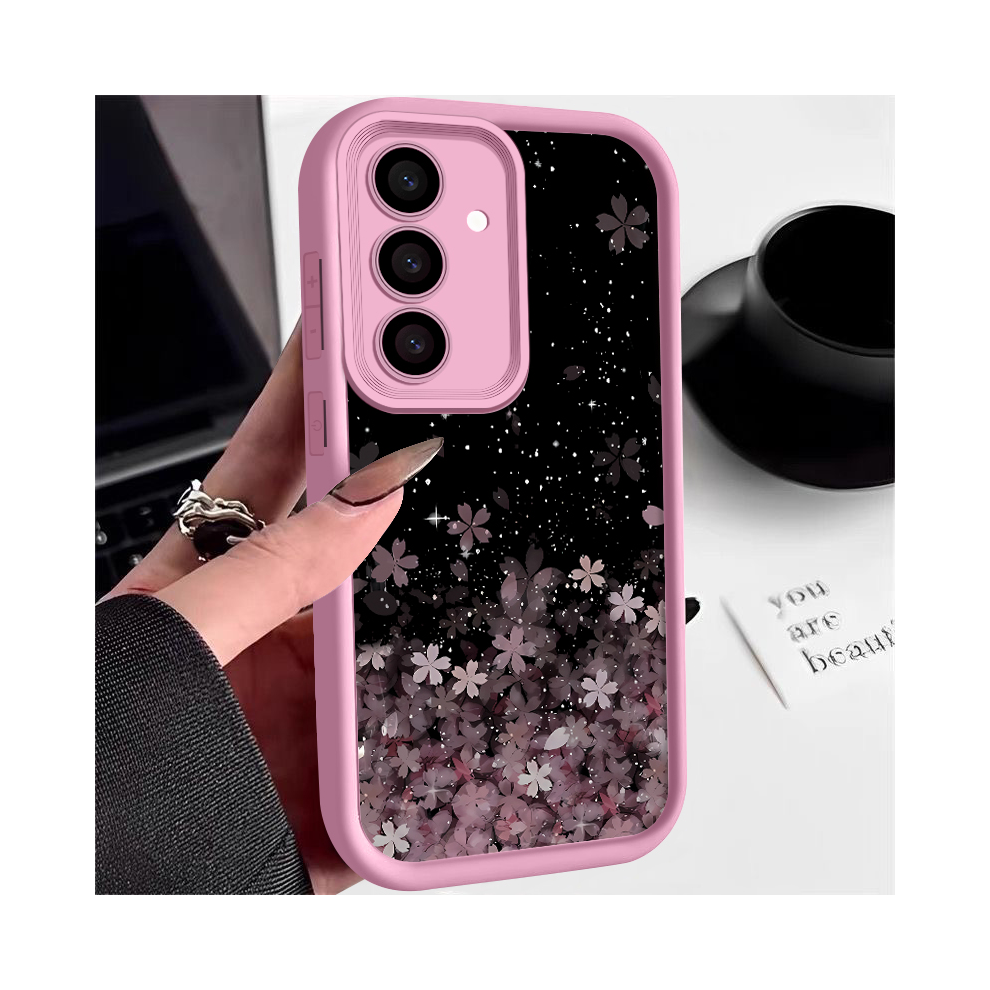 (A507 Pink, For Samsung S23 Fe) Cherry Blossom Silicone Case For Samsung Galaxy S2 Pink,Red 931287630621
