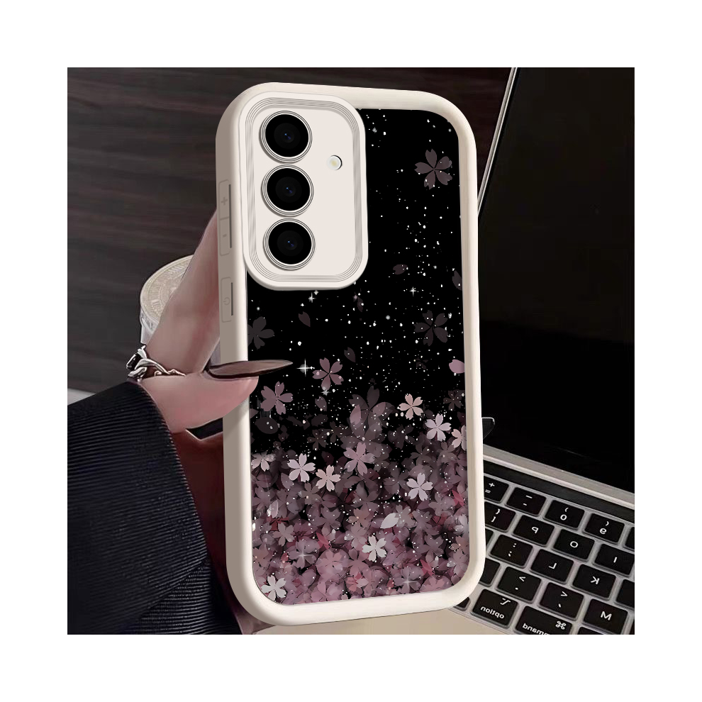 (A507 White, For Samsung S23) Cherry Blossom Silicone Case For Samsung Galaxy S2 White,Red 931287631147