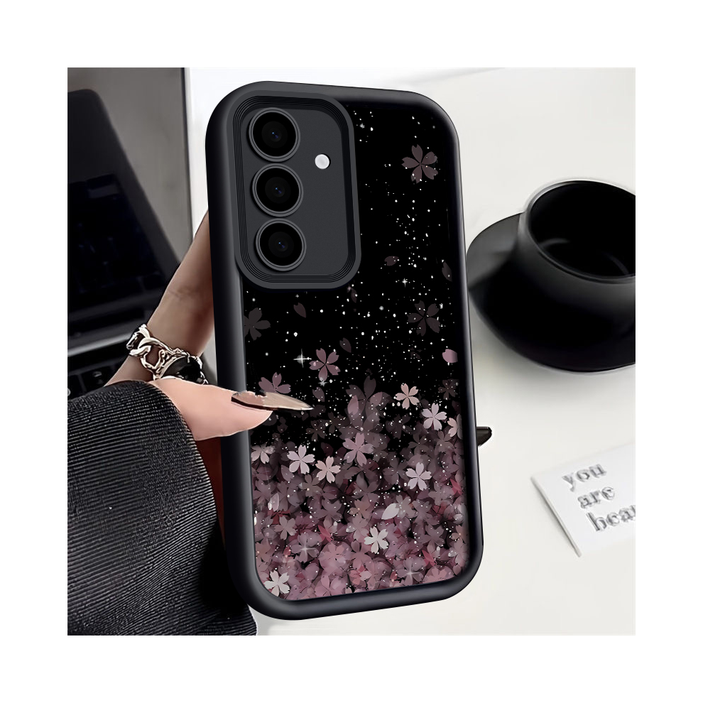 (A507 Black, For Samsung A36 5G) Cherry Blossom Silicone Case For Samsung Galaxy S2 Black,Red 931287631833