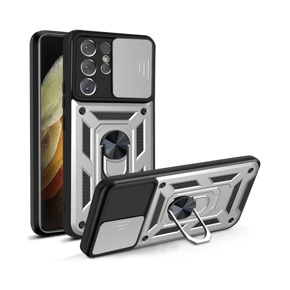 (, For Samsung S22plus) Shockproof Armor Case For Samsung Galaxy S22 S21 S Silver 931287648008