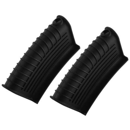 Silicone Pan Handle Cover Ear Clip Cast Iron Handle Holder,Black,2PCS 2
