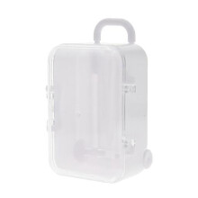 Mini maleta de viaje con ruedas blanca, caja de dulces para bodas con personalidad